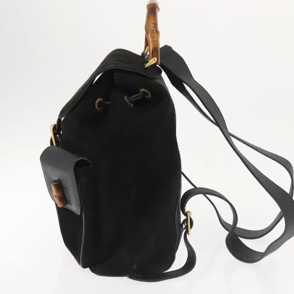 Gucci Bamboo Suede Backpack Black